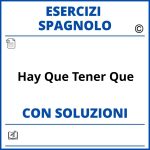 Esercizi Spagnolo hay que tener que - Soluzioni PDF